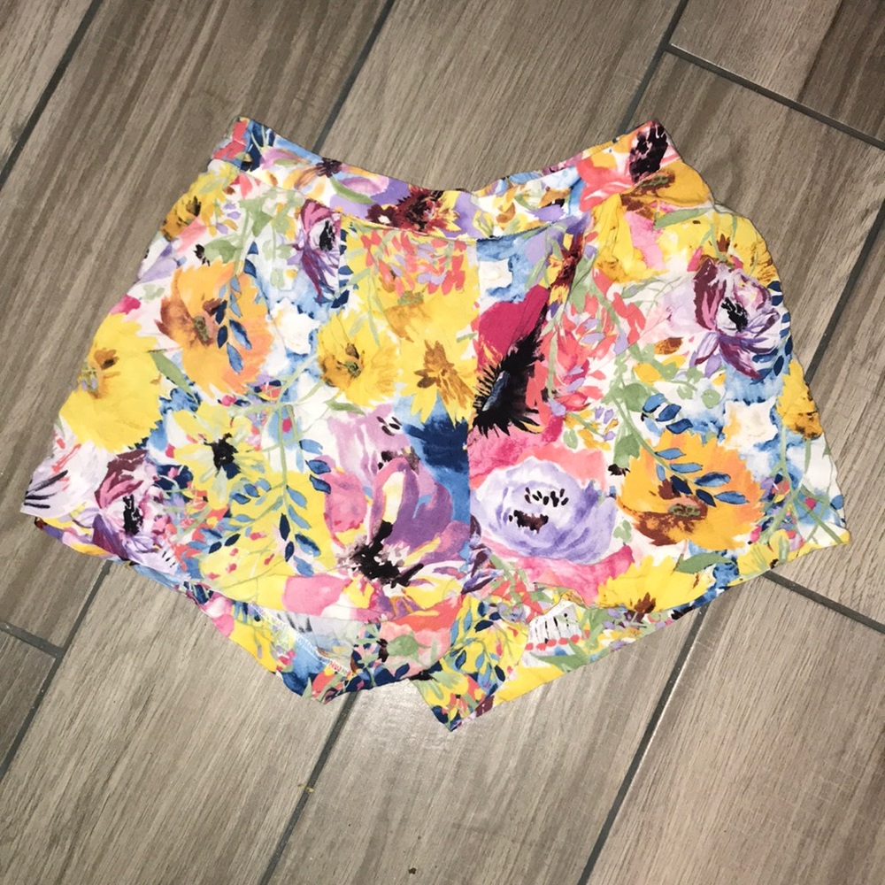 High Waist Floral Shorts